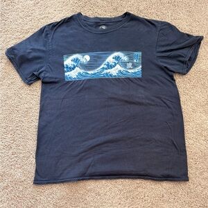 Navy Blue The Great Wave Graphic T-Shirt